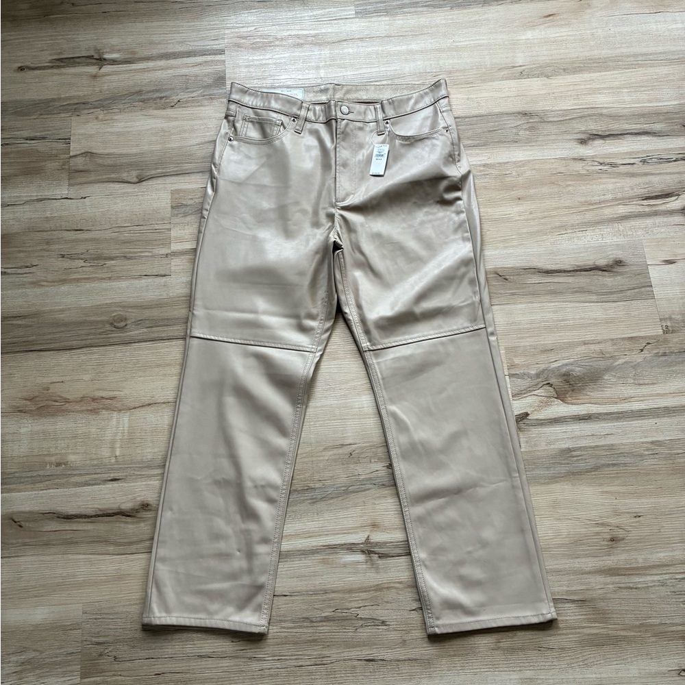 Gap High Rise Vegan Leather Cheeky Straight Pants